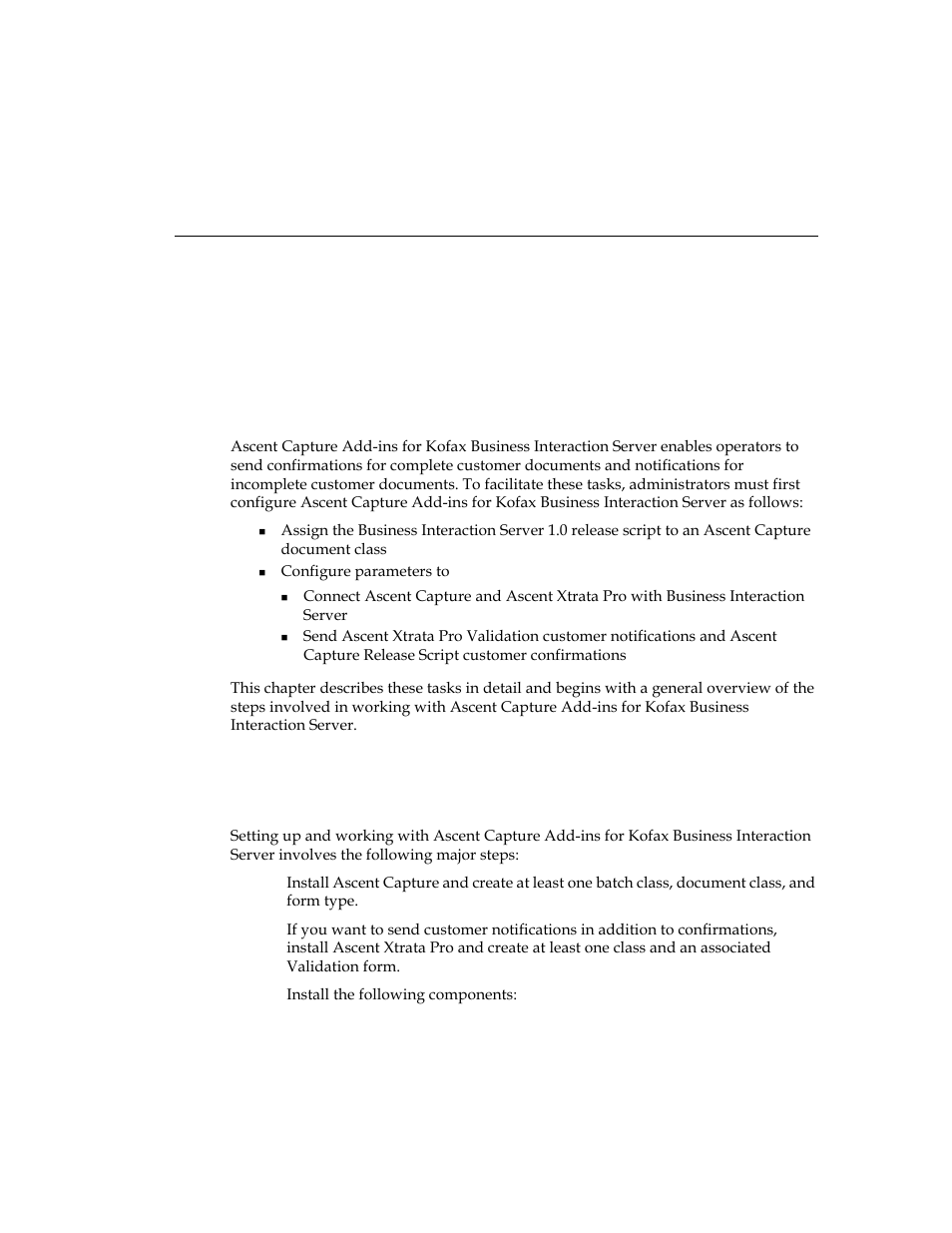 Configuring parameters, Introduction, Chapter 2 | Kofax Business Interaction Server User Manual | Page 11 / 28