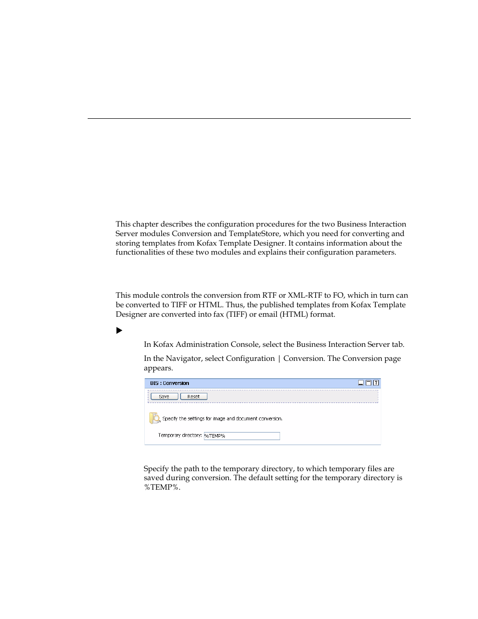 Converting and storing templates, Introduction, Conversion | Chapter 2 | Kofax Business Interaction Server User Manual | Page 11 / 34