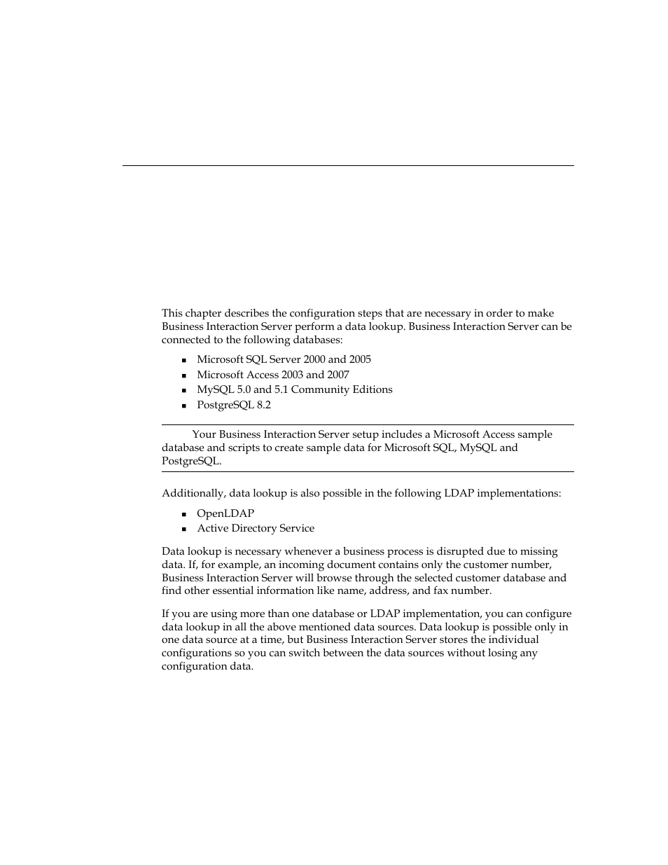 Configuring data lookup, Introduction, Chapter 3 | Kofax Business Interaction Server User Manual | Page 13 / 34