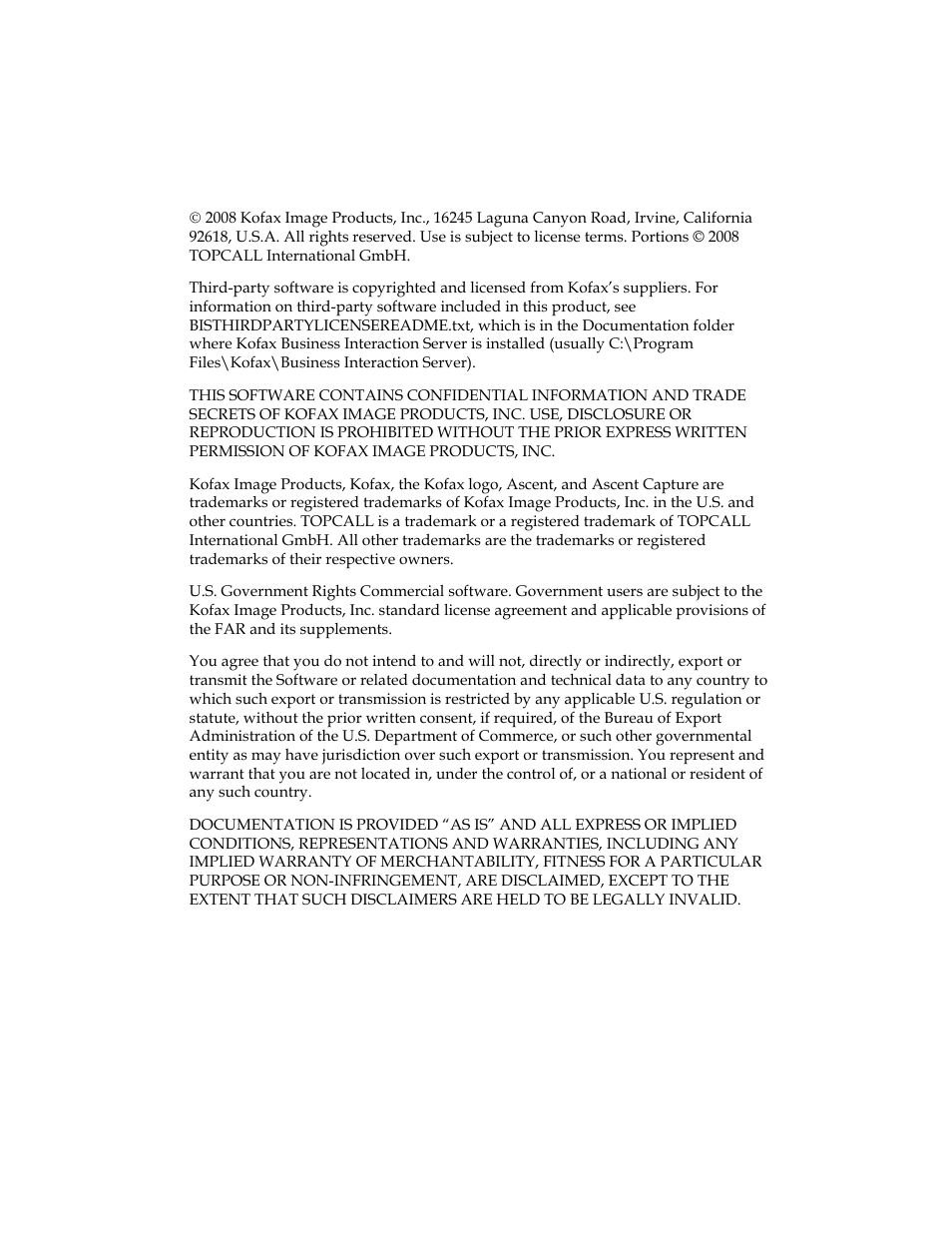Kofax Business Interaction Server User Manual | Page 2 / 34