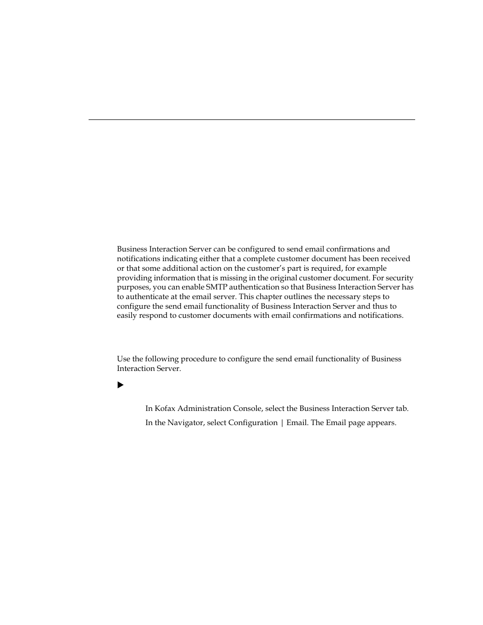 Sending email confirmations and notifications, Introduction, Configuration | Introduction configuration | Kofax Business Interaction Server User Manual | Page 25 / 34