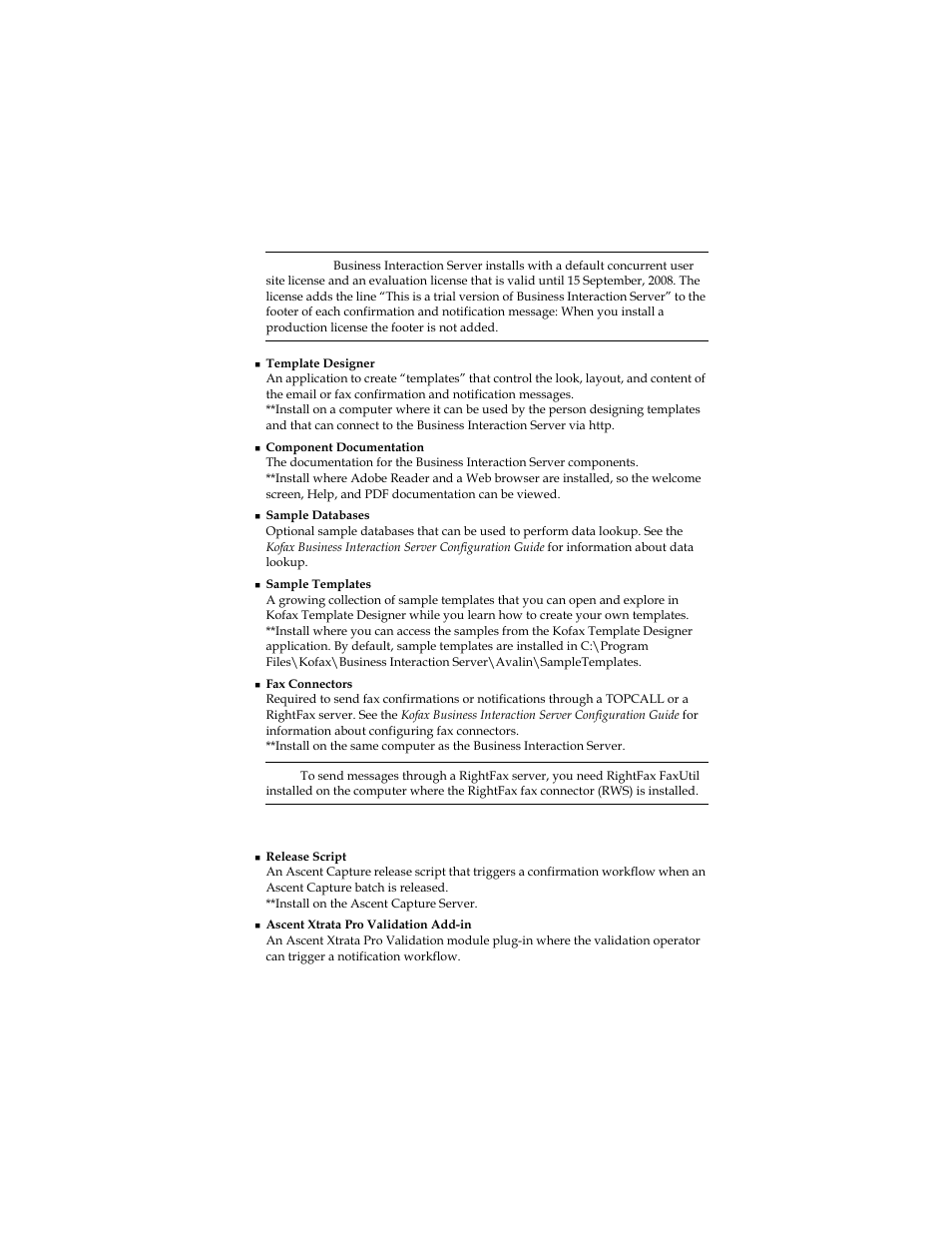 Ascent capture add-ins components | Kofax Business Interaction Server User Manual | Page 6 / 22