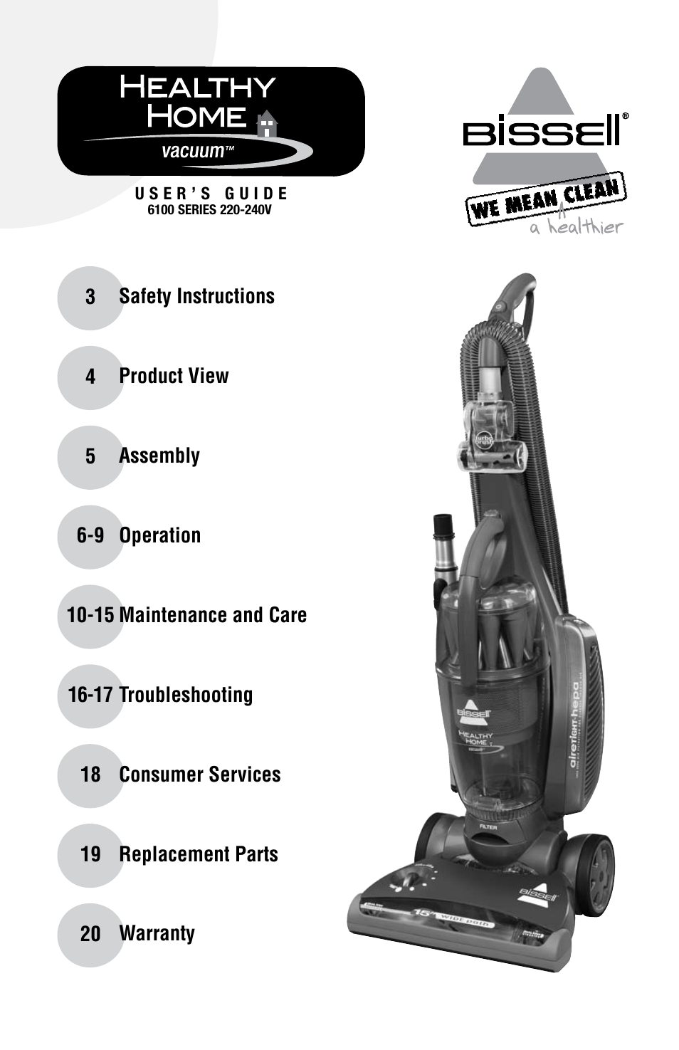 Bissell 6100 User Manual | 20 pages