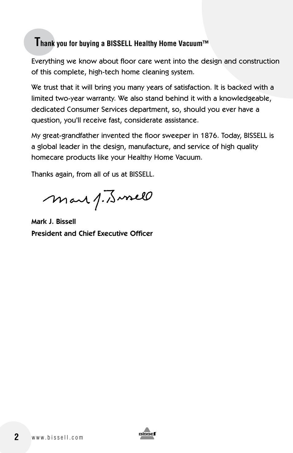 Bissell 6100 User Manual | Page 2 / 20