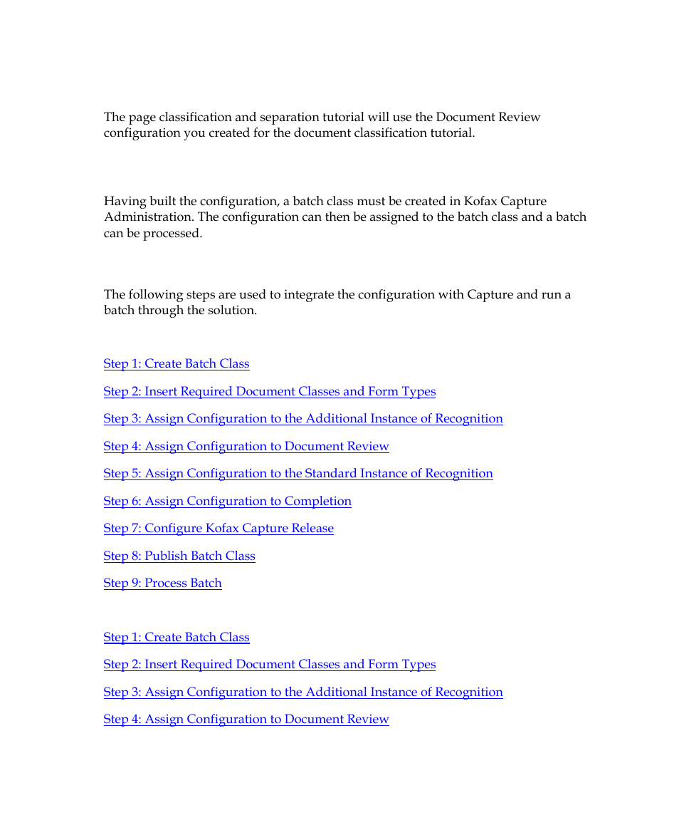 Integrate the configuration with kofax capture, Integration steps | Kofax INDICIUS 6.0 User Manual | Page 50 / 124