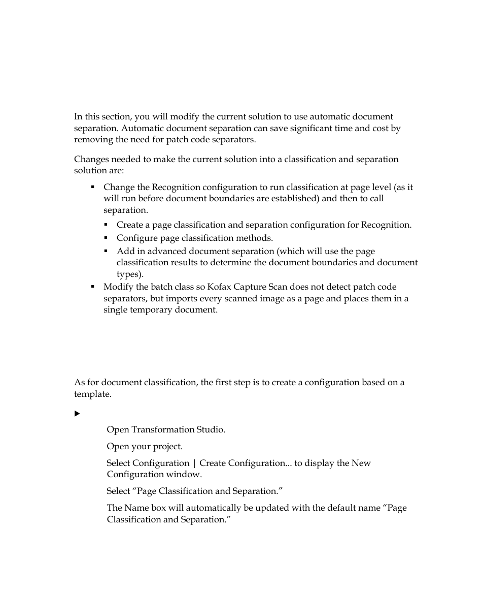 Summary, Create recognition configuration, Step 1: create configuration | Page classification and separation tutorial | Kofax INDICIUS 6.0 User Manual | Page 98 / 124