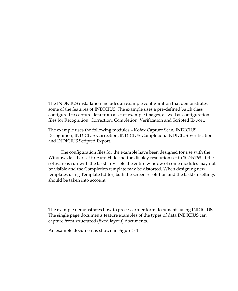 Basic processing tutorial, The order forms example, The example documents | Chapter 3 | Kofax INDICIUS 6.0 User Manual | Page 17 / 104