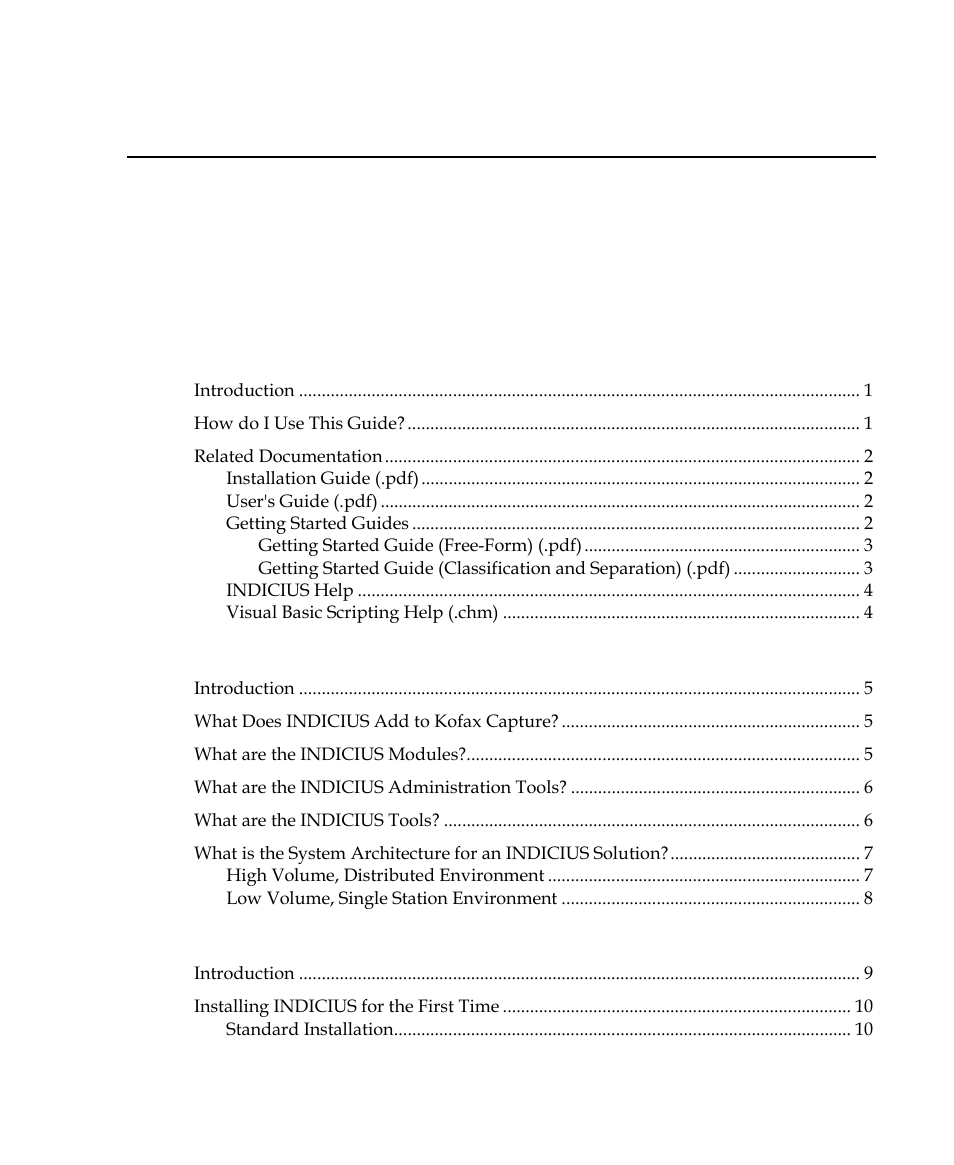 Kofax INDICIUS 6.0 User Manual | Page 3 / 104