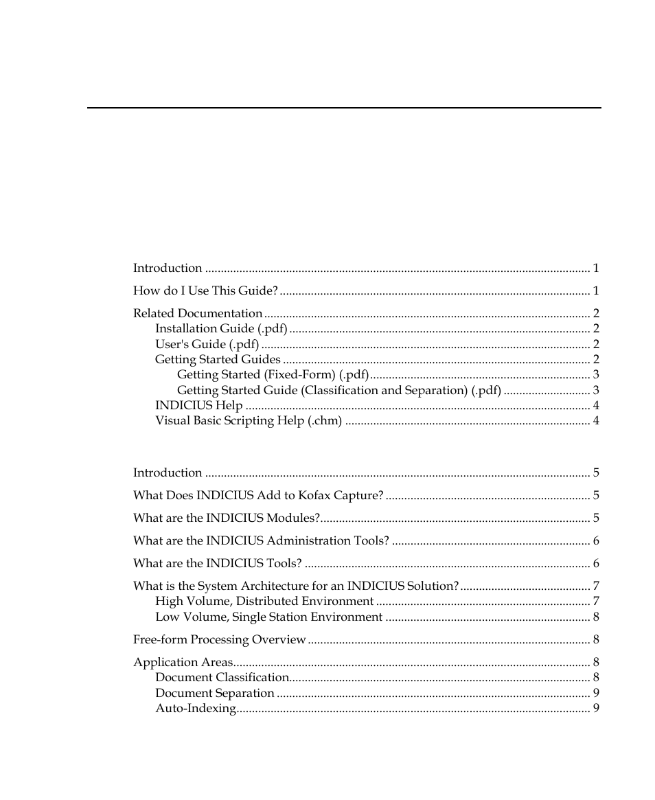 Kofax INDICIUS 6.0 User Manual | Page 3 / 105