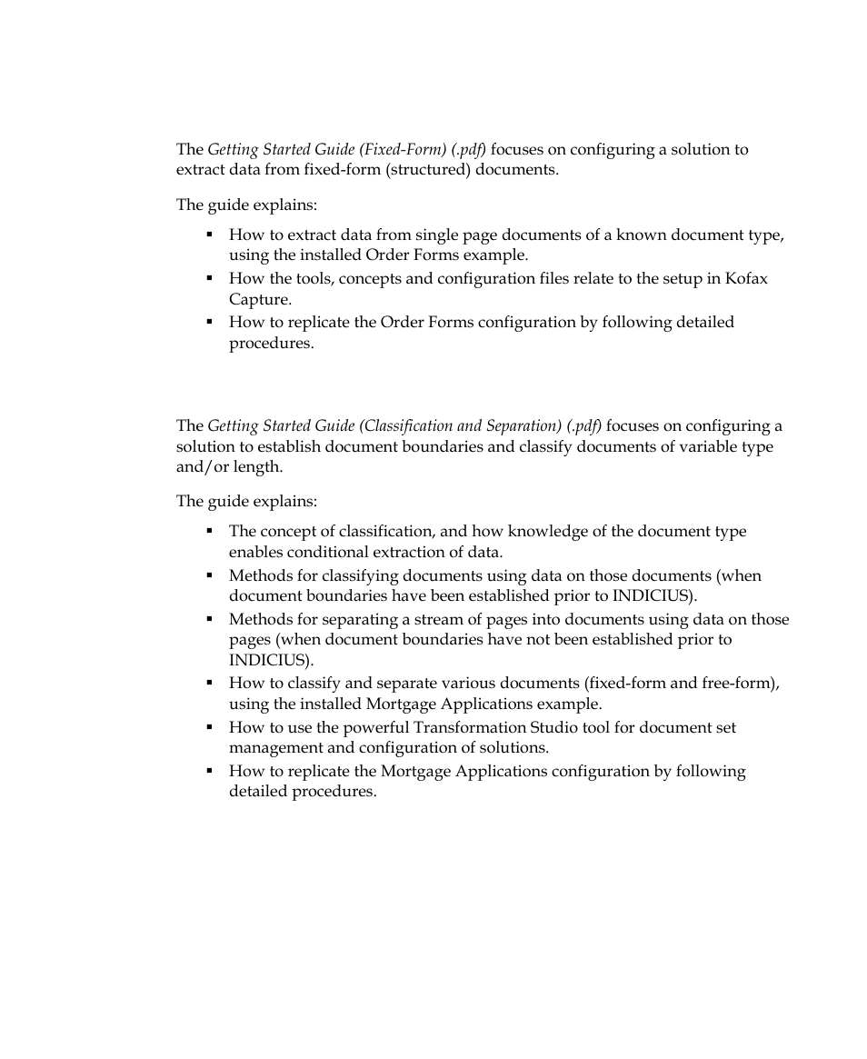 Getting started (fixed-form) (.pdf) | Kofax INDICIUS 6.0 User Manual | Page 9 / 105