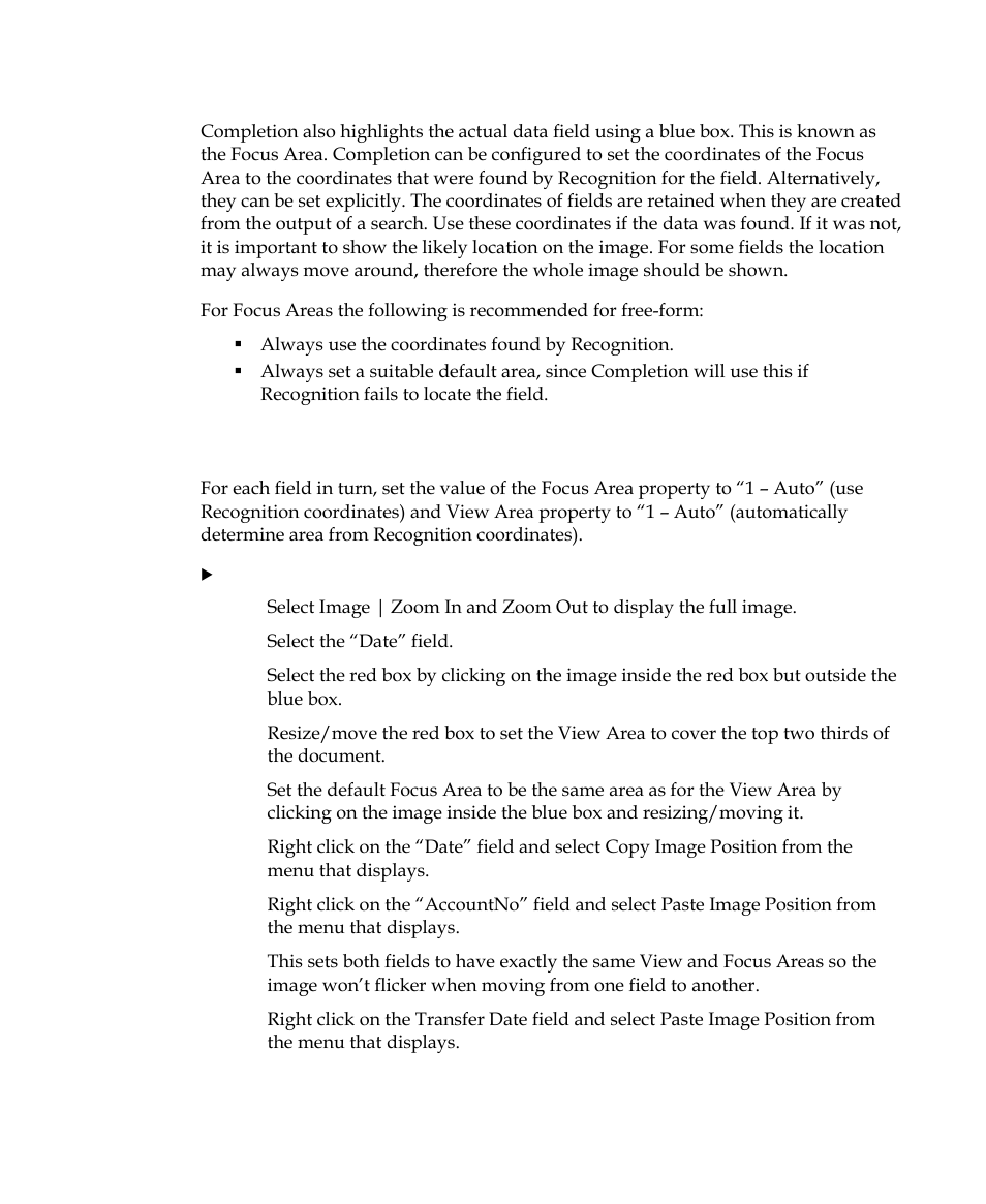 Setting the view and focus areas | Kofax INDICIUS 6.0 User Manual | Page 93 / 105