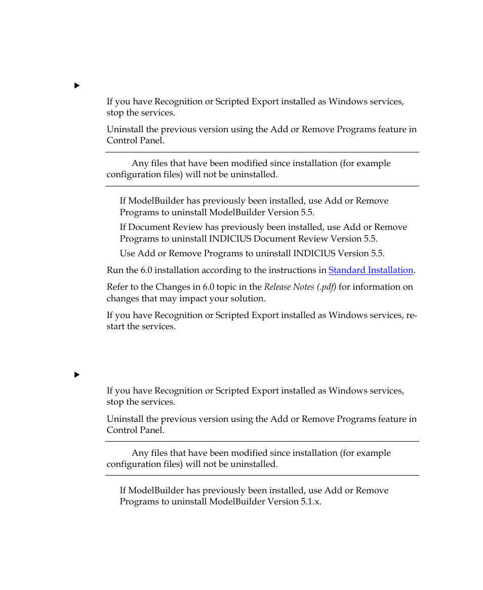 0 to 6.0, X to 6.0 | Kofax INDICIUS 6.0 User Manual | Page 32 / 48