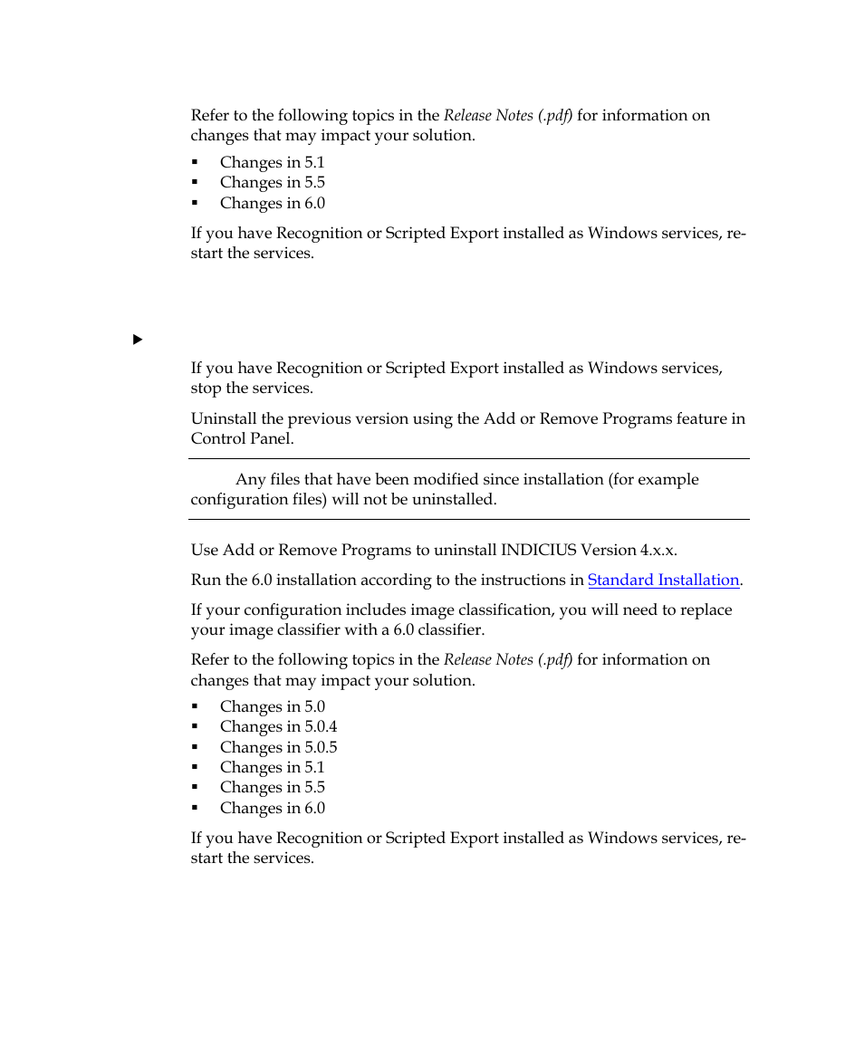 X.x to 6.0 | Kofax INDICIUS 6.0 User Manual | Page 34 / 48