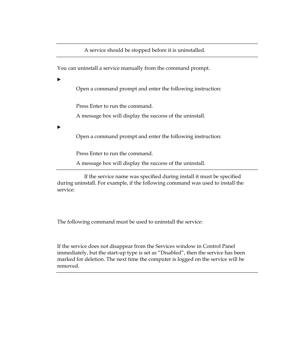 Uninstalling a windows service | Kofax INDICIUS 6.0 User Manual | Page 45 / 48