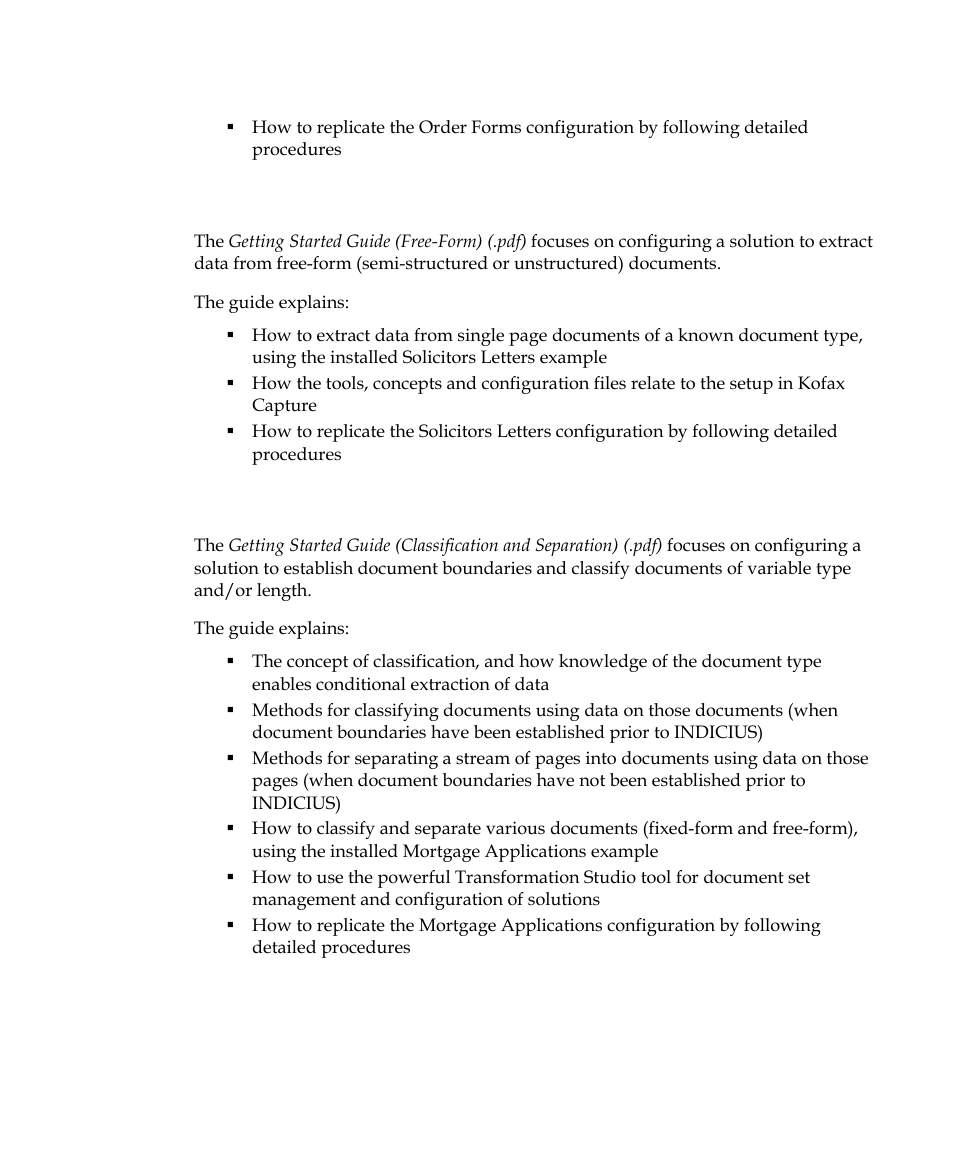 Getting started guide (free-form) (.pdf) | Kofax INDICIUS 6.0 User Manual | Page 9 / 48