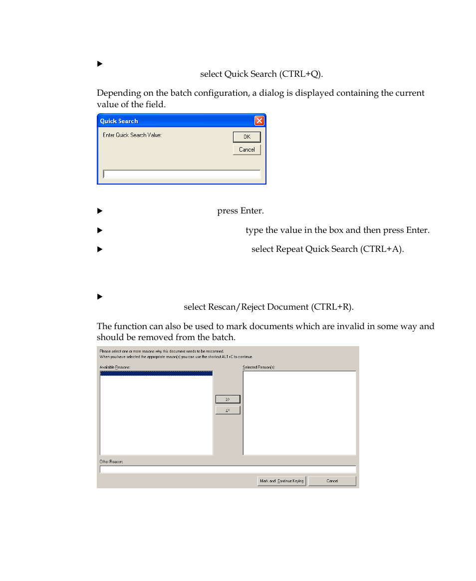 Marking documents for rescan | Kofax INDICIUS 6.0 User Manual | Page 101 / 120