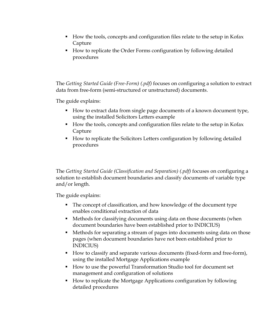 Getting started guide (free-form) (.pdf) | Kofax INDICIUS 6.0 User Manual | Page 11 / 120