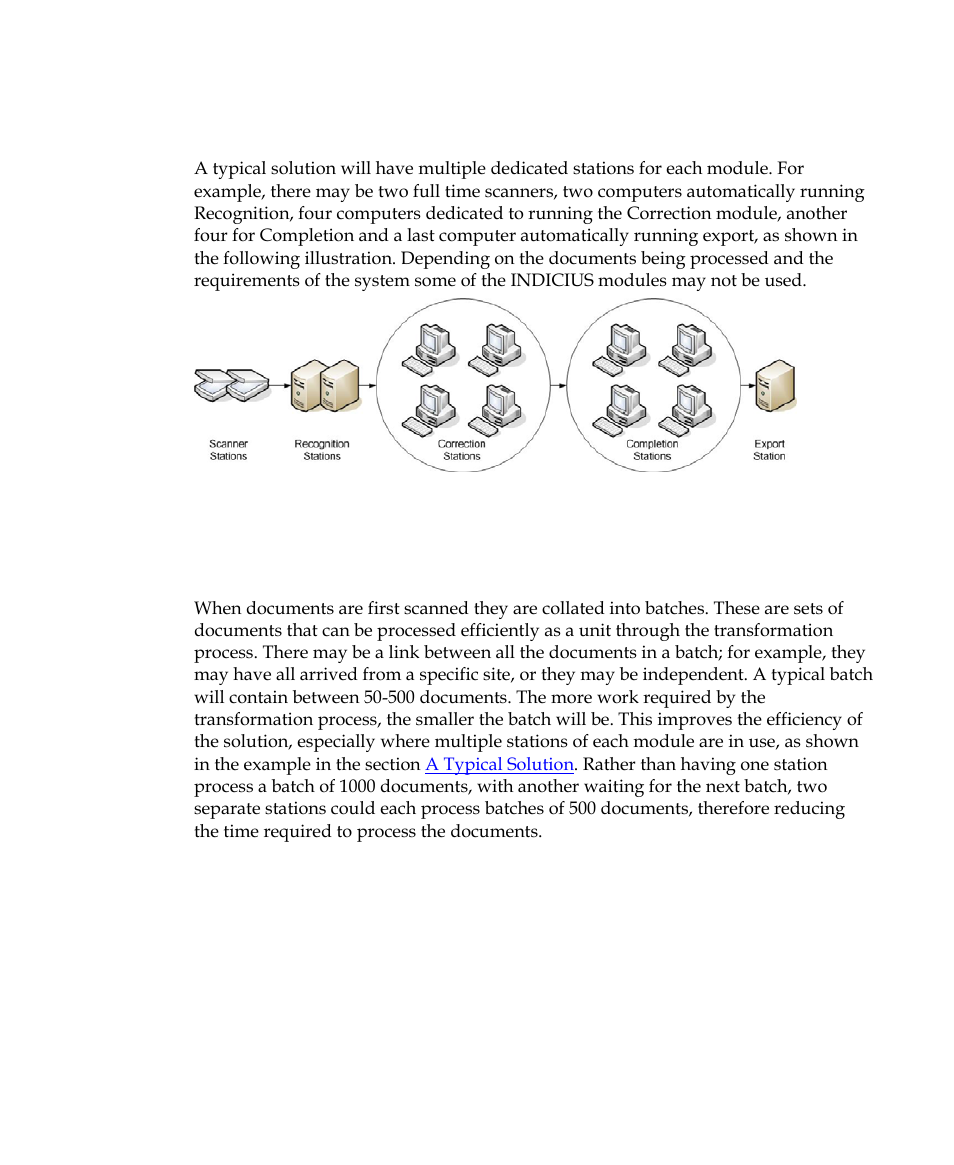 A typical solution, Batch processing | Kofax INDICIUS 6.0 User Manual | Page 17 / 120