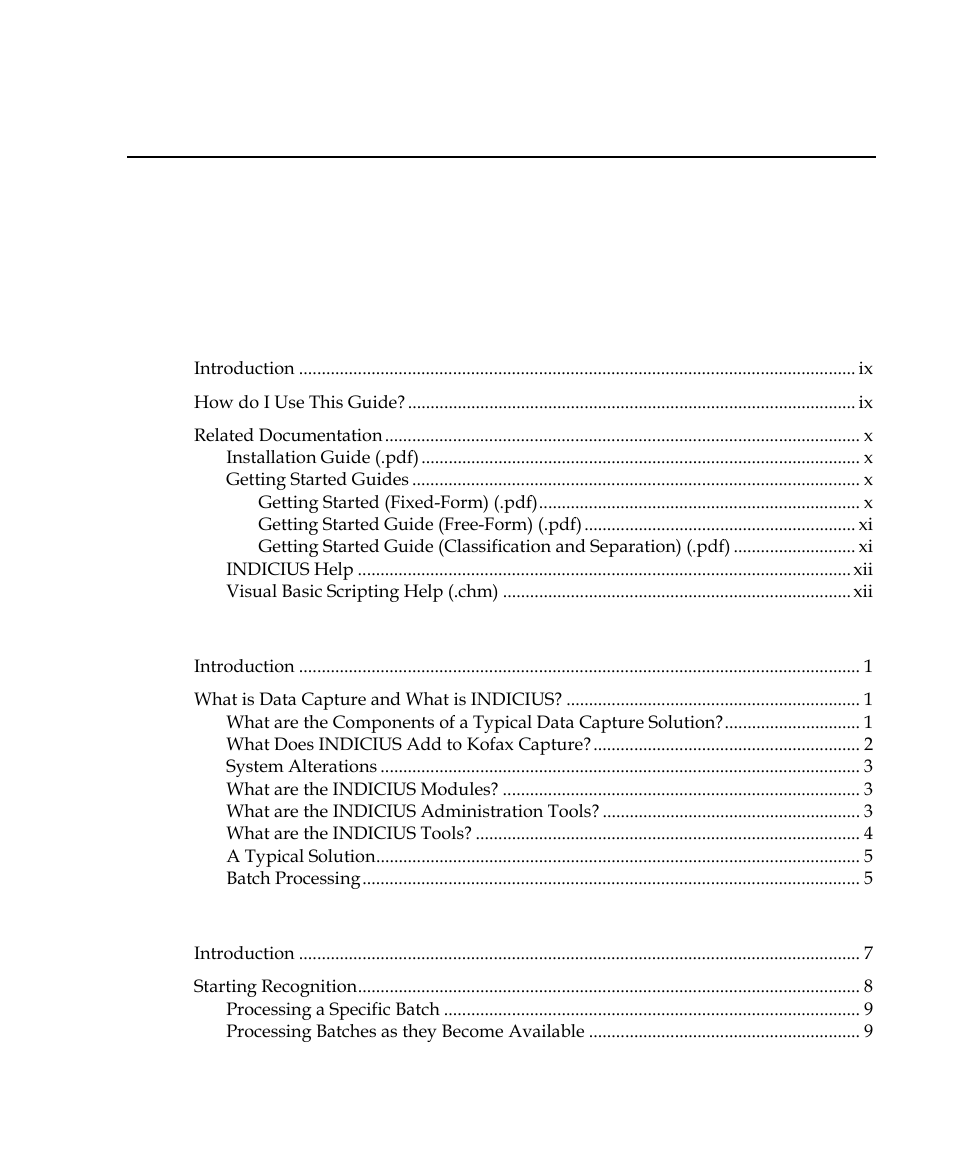 Kofax INDICIUS 6.0 User Manual | Page 3 / 120