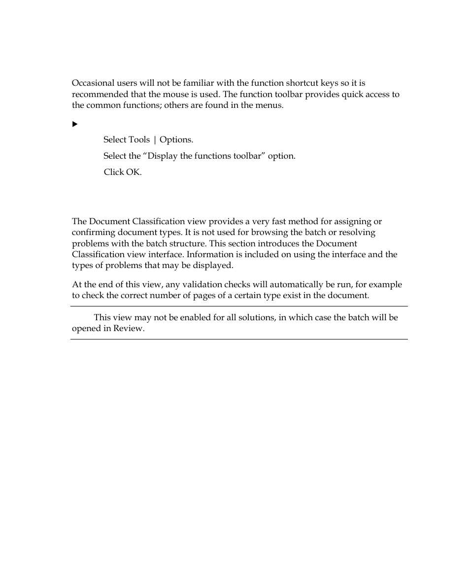 Occasional users, Document classification | Kofax INDICIUS 6.0 User Manual | Page 34 / 120