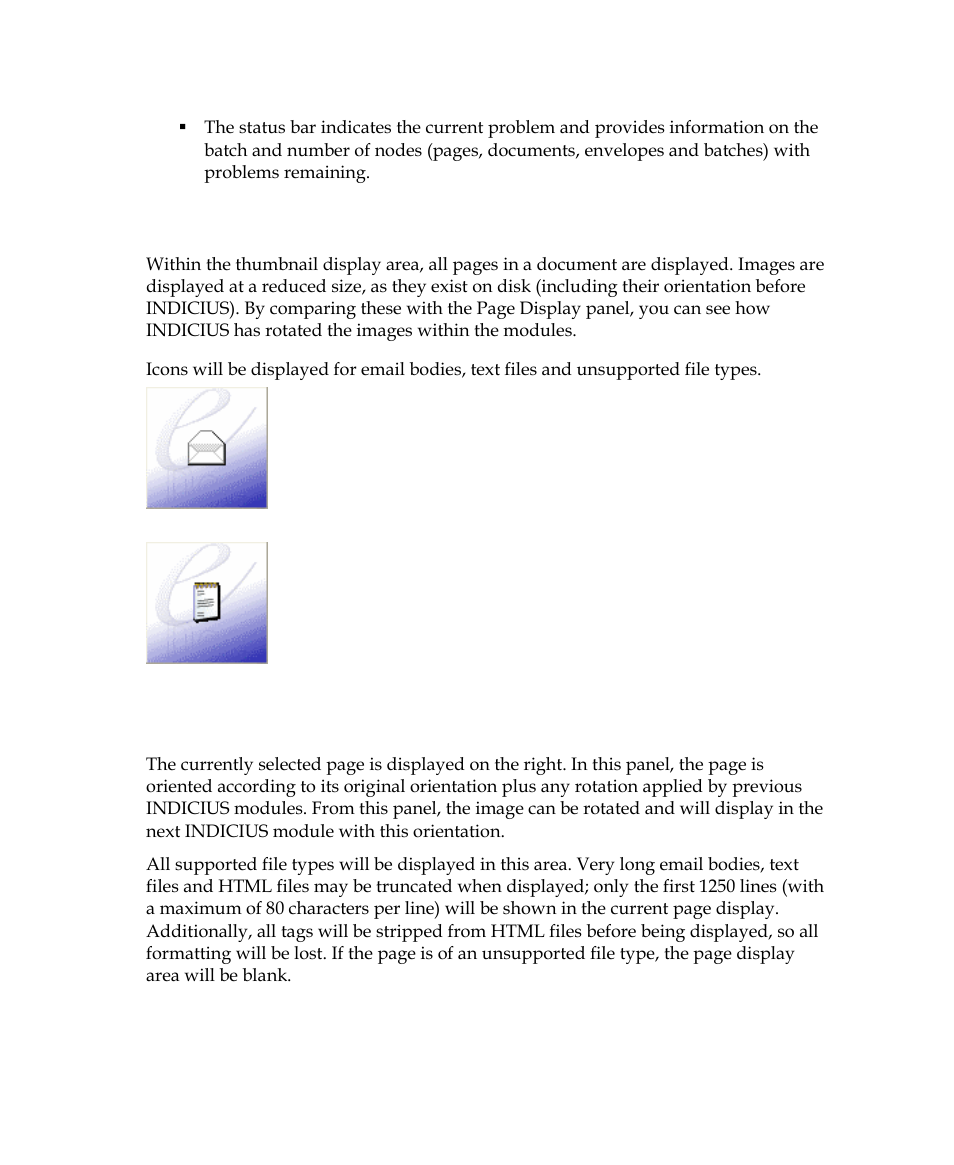 Thumbnail display | Kofax INDICIUS 6.0 User Manual | Page 36 / 120