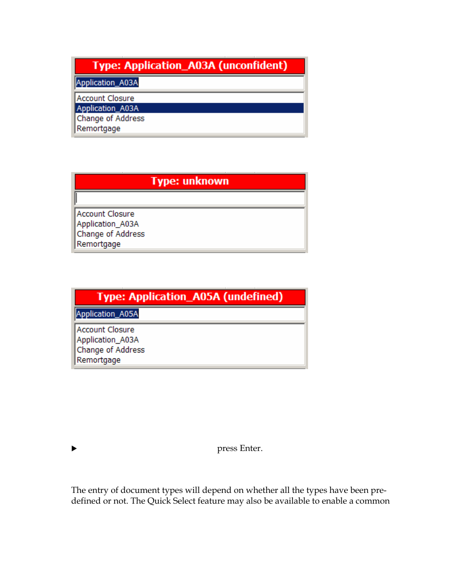 Fixing problems, Confirming document types, Entering document types | Kofax INDICIUS 6.0 User Manual | Page 38 / 120