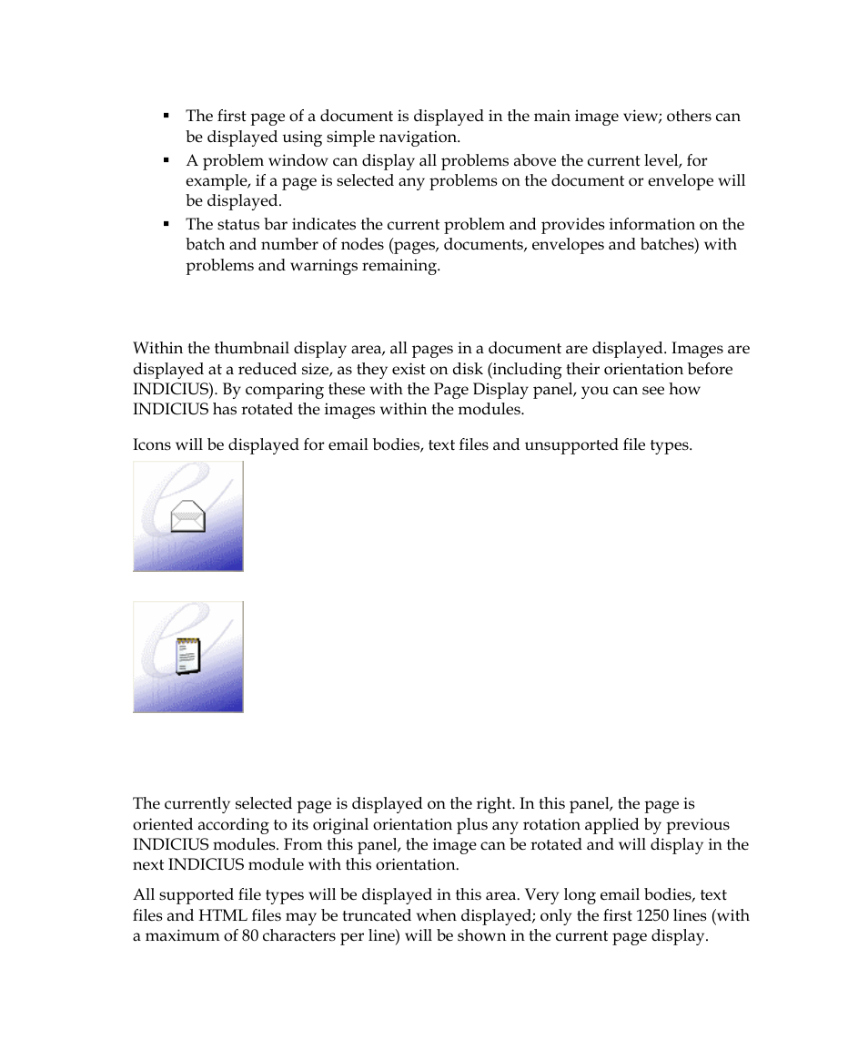Thumbnail display, Sort by type | Kofax INDICIUS 6.0 User Manual | Page 42 / 120
