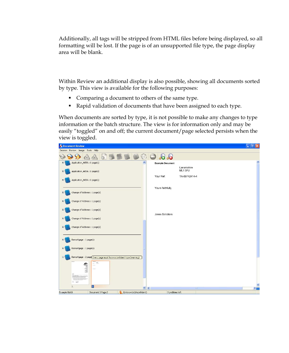 Sort by type | Kofax INDICIUS 6.0 User Manual | Page 43 / 120