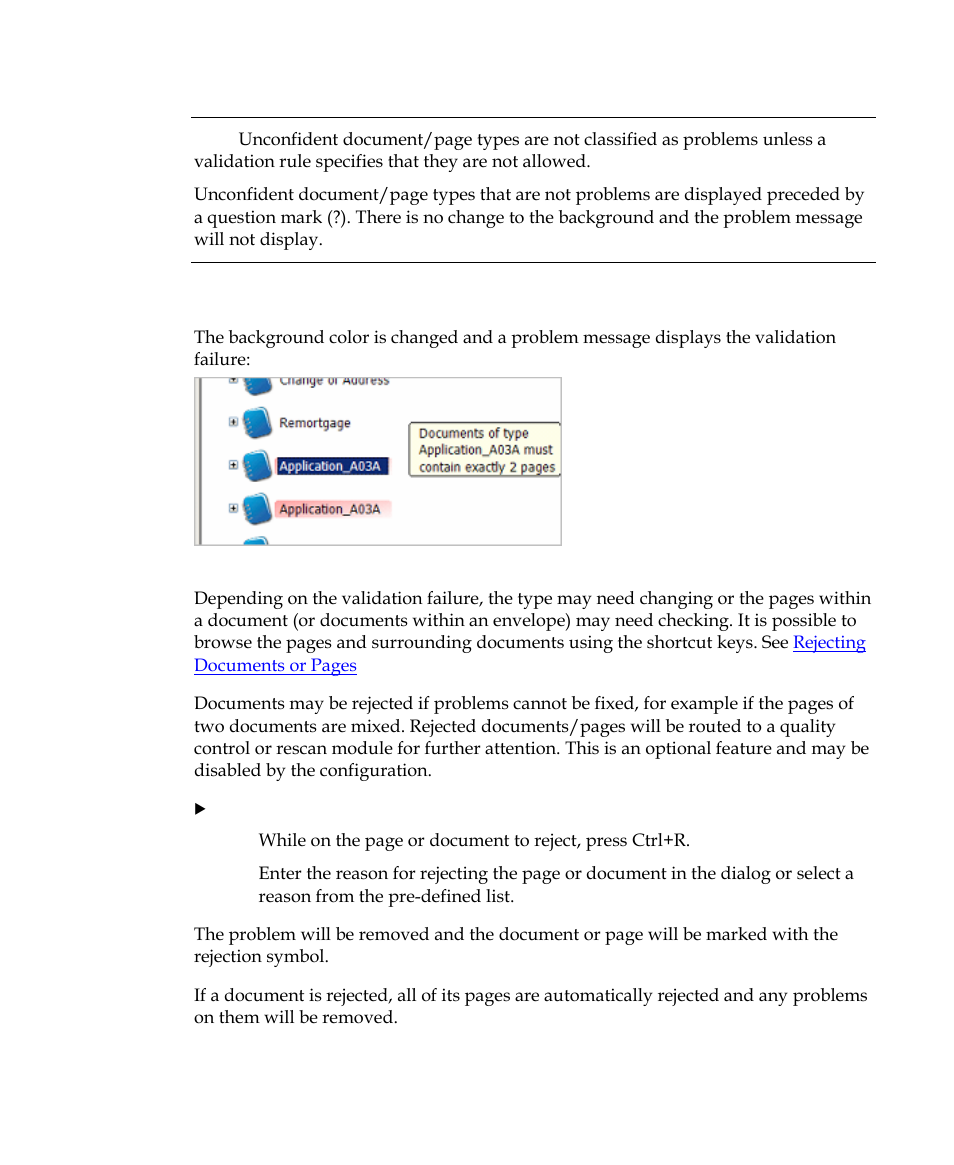 Validation failure | Kofax INDICIUS 6.0 User Manual | Page 45 / 120