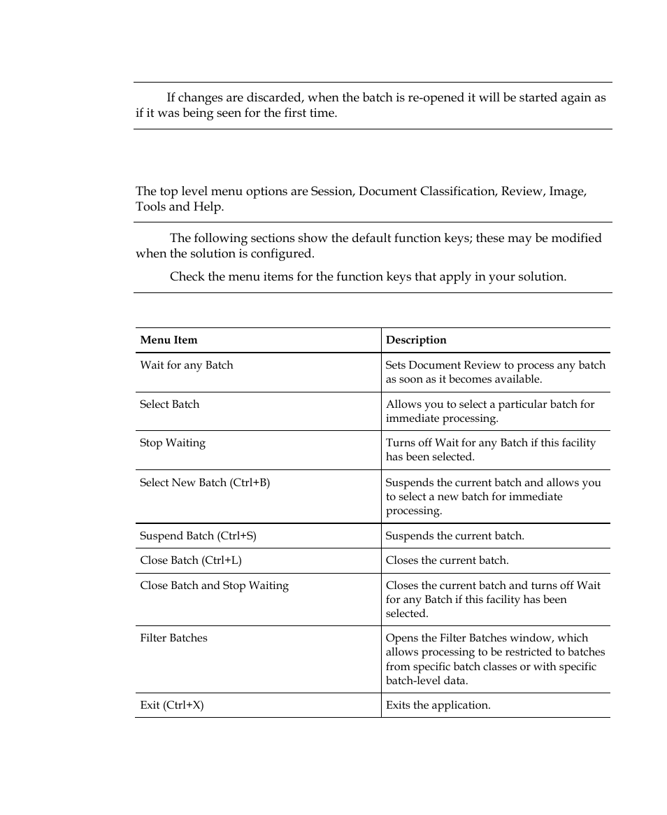 Menu bar | Kofax INDICIUS 6.0 User Manual | Page 51 / 120