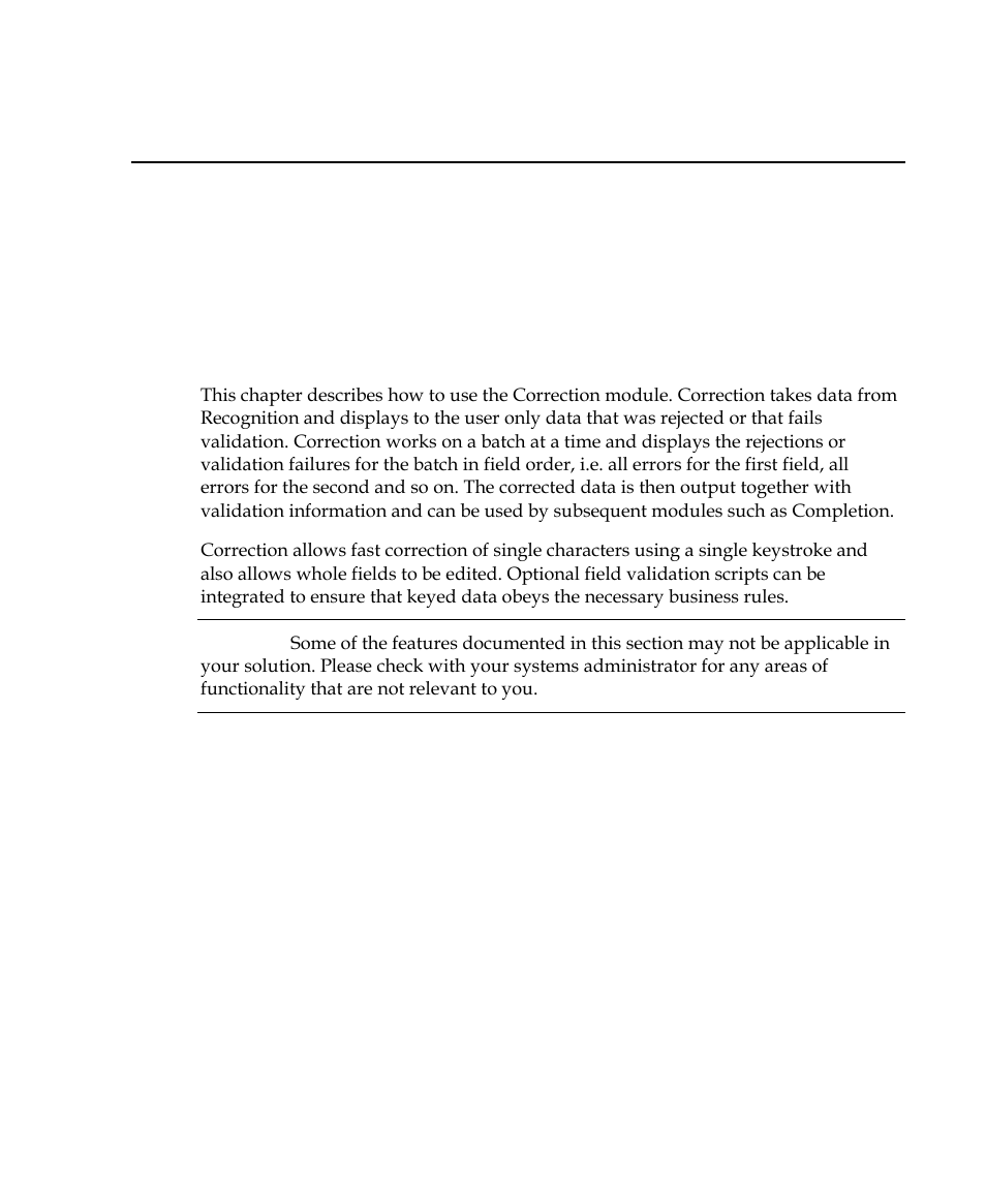 Using correction, Introduction, Chapter 4 | Kofax INDICIUS 6.0 User Manual | Page 57 / 120