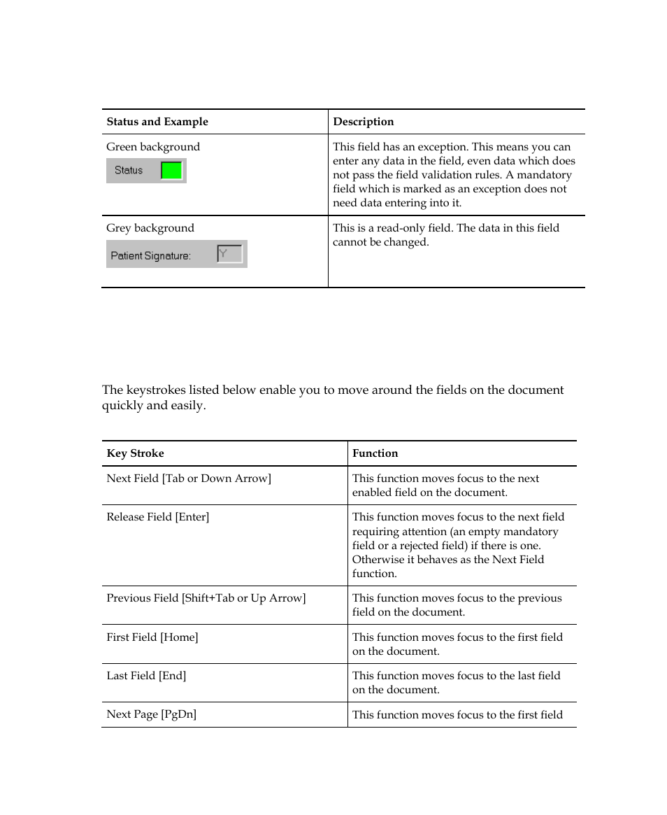 Navigating between fields, Using keystrokes | Kofax INDICIUS 6.0 User Manual | Page 90 / 120