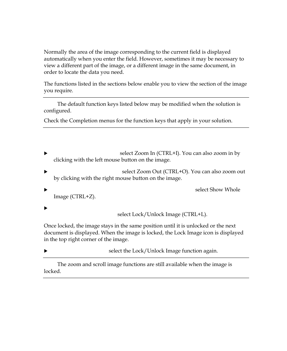 Navigating around the document image, Zoom functions | Kofax INDICIUS 6.0 User Manual | Page 96 / 120