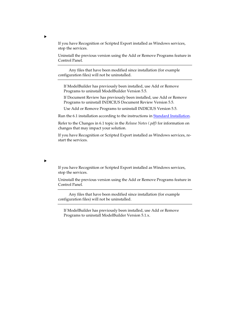 0 to 6.1, X to 6.1 | Kofax INDICIUS 6.1 User Manual | Page 30 / 46
