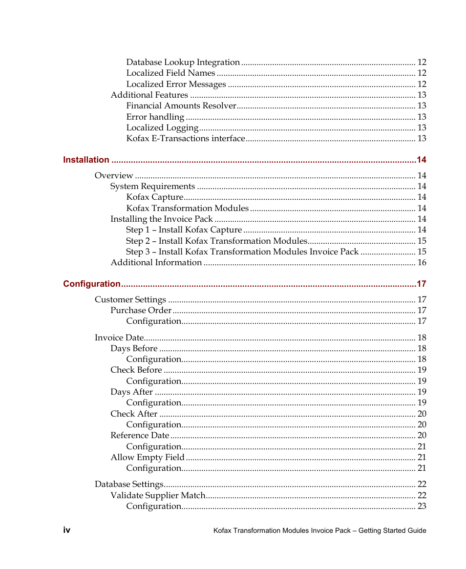 Kofax Transformation Modules Invoice Pack 1.0 User Manual | Page 4 / 29