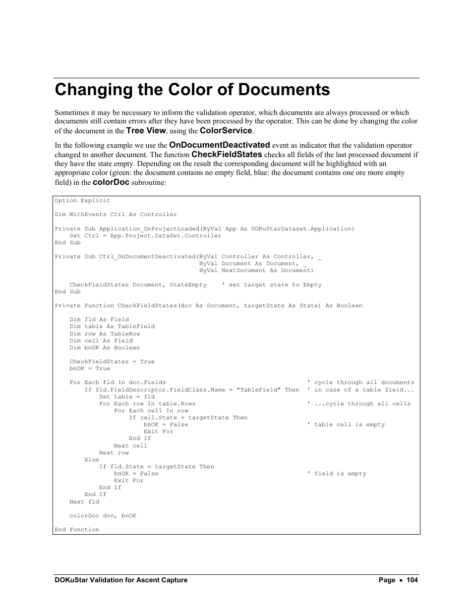 Changing the color of documents | Kofax DOKuStar Validation User Manual | Page 108 / 109