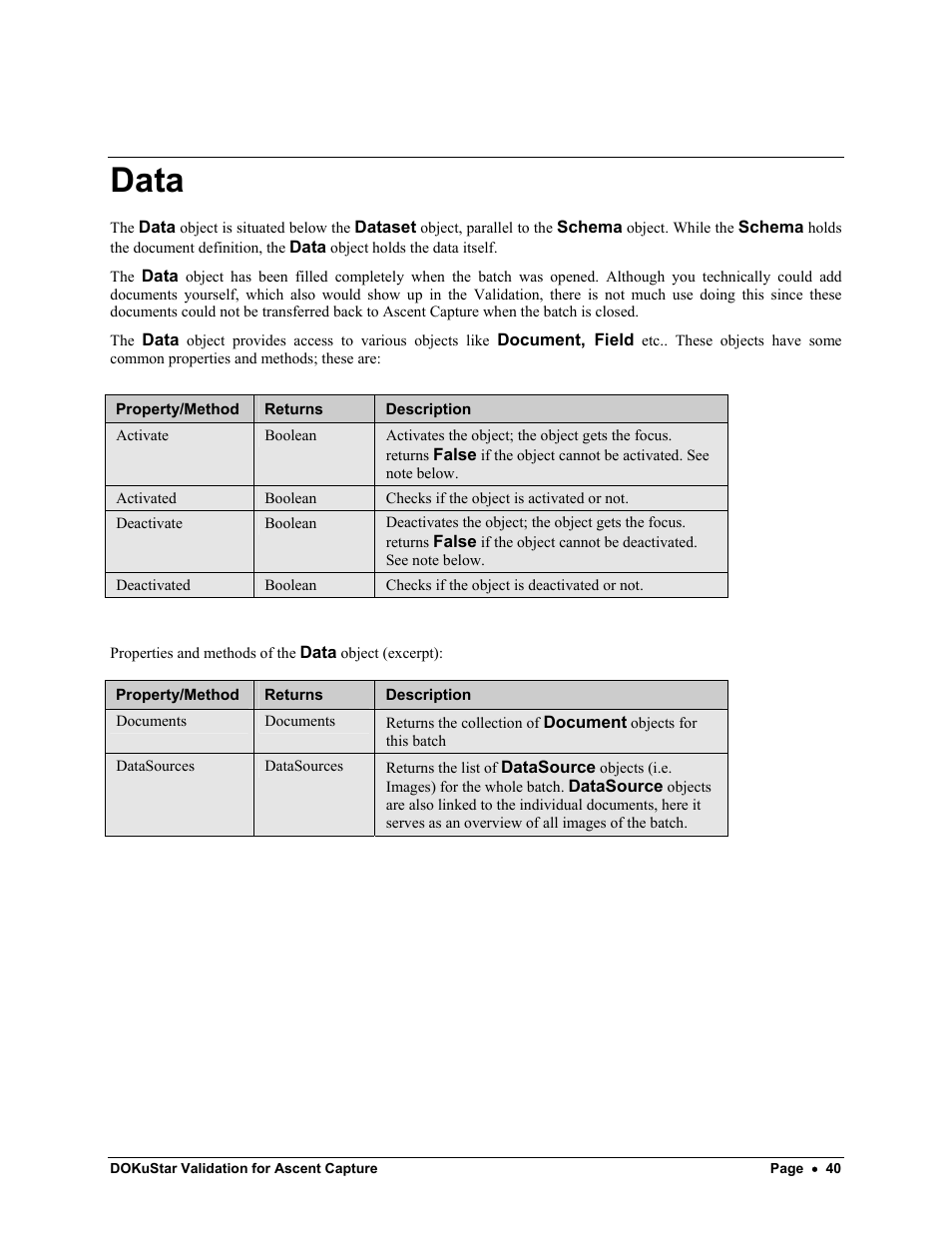 Data | Kofax DOKuStar Validation User Manual | Page 44 / 109