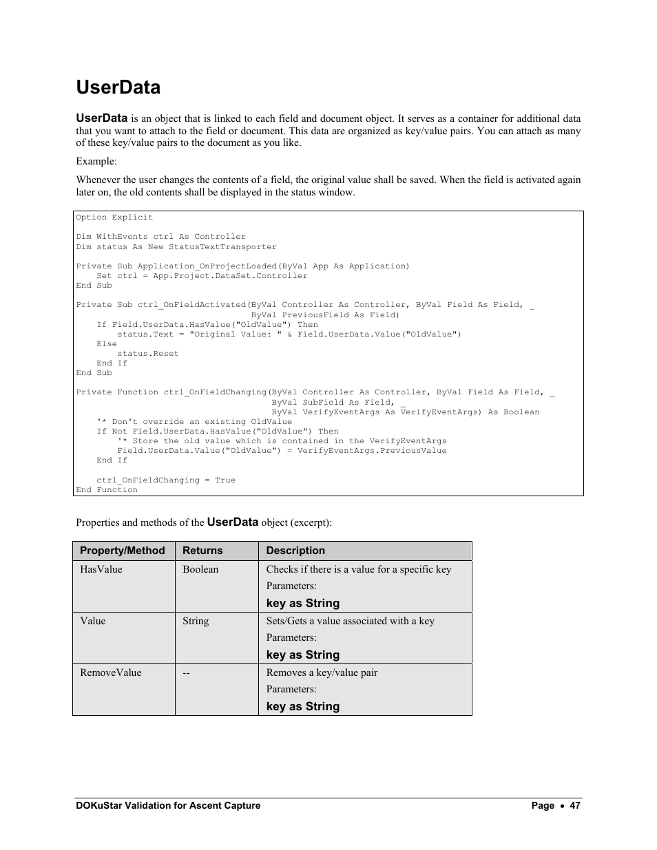 Userdata | Kofax DOKuStar Validation User Manual | Page 51 / 109