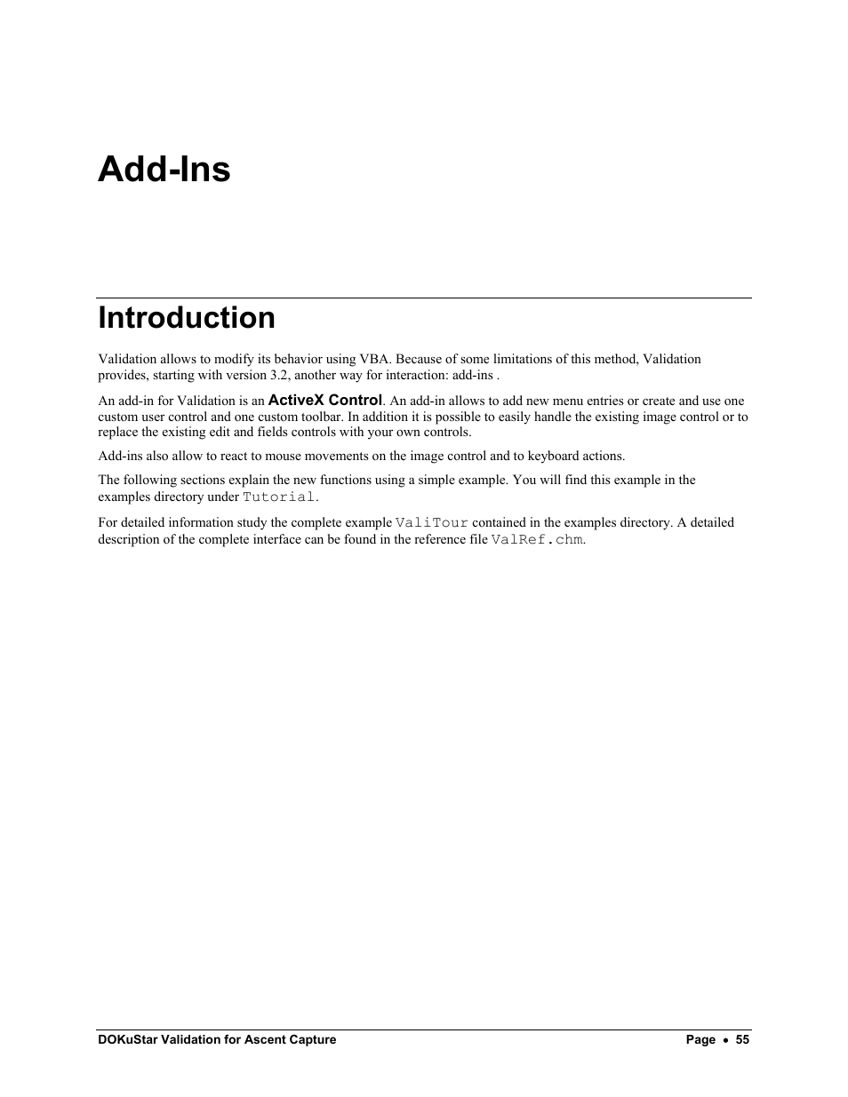 Add-ins, Introduction | Kofax DOKuStar Validation User Manual | Page 59 / 109