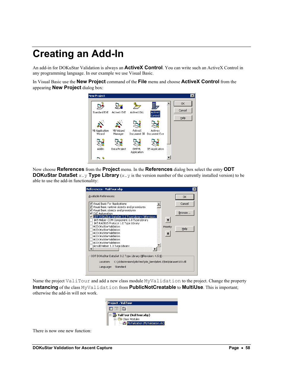 Creating an add-in | Kofax DOKuStar Validation User Manual | Page 62 / 109