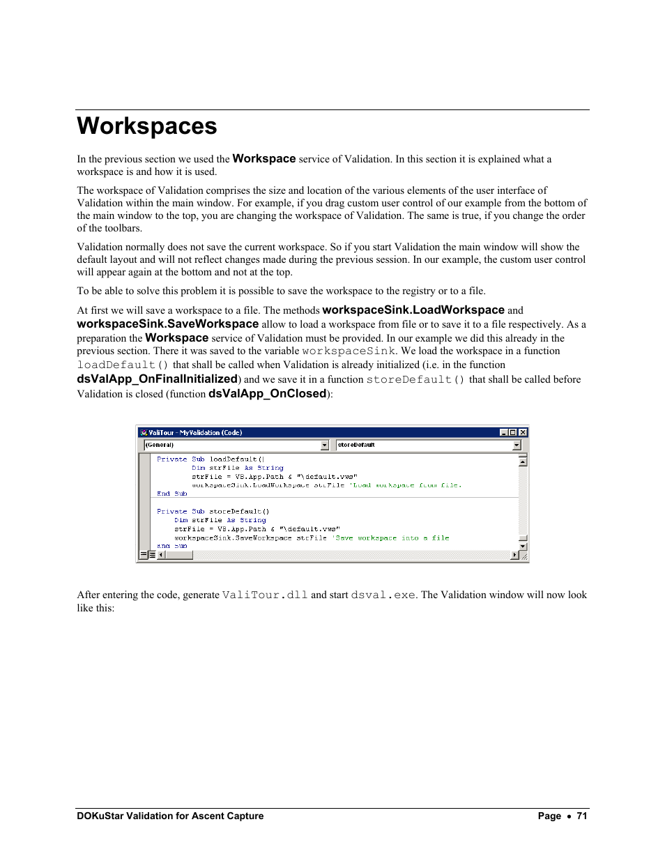 Workspaces | Kofax DOKuStar Validation User Manual | Page 75 / 109