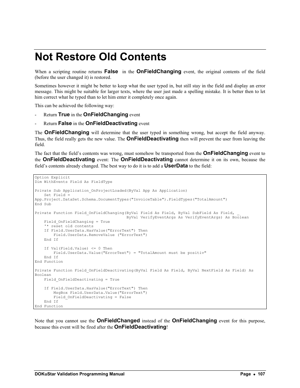Not restore old contents | Kofax DOKuStar Validation User Manual | Page 111 / 118