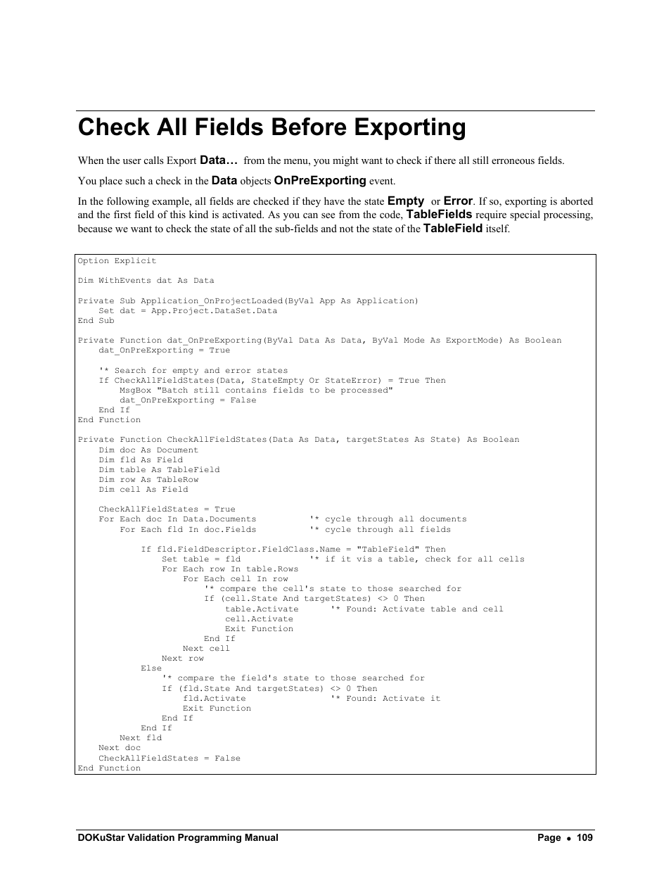 Check all fields before exporting | Kofax DOKuStar Validation User Manual | Page 113 / 118