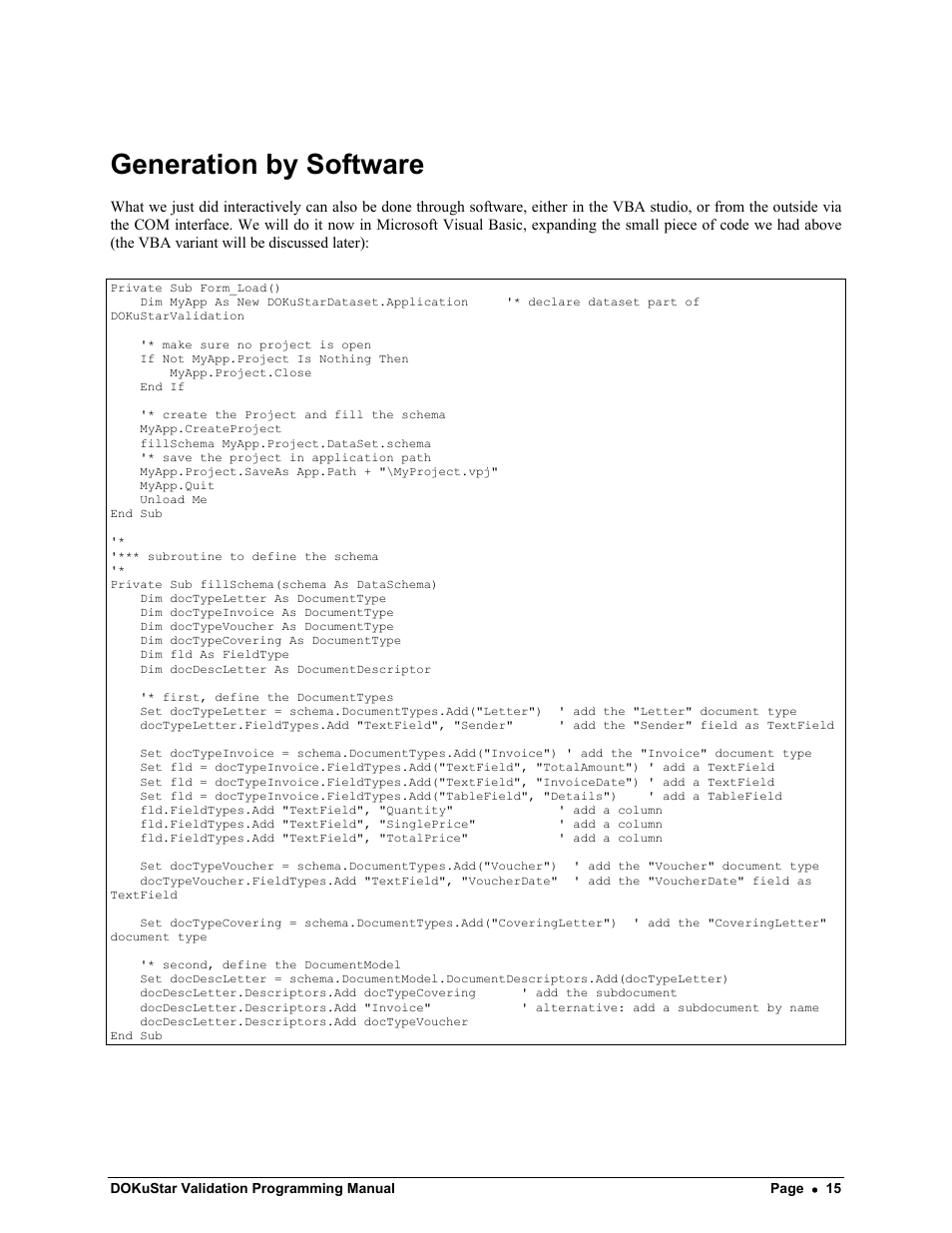 Generation by software | Kofax DOKuStar Validation User Manual | Page 19 / 118