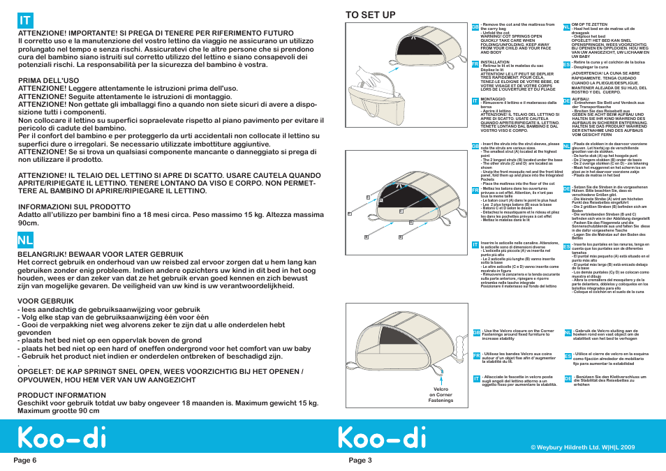 Before use, Product information | Koo-di Sun & Sleep Pop-Up Travel Bubble Cot User Manual | Page 3 / 4