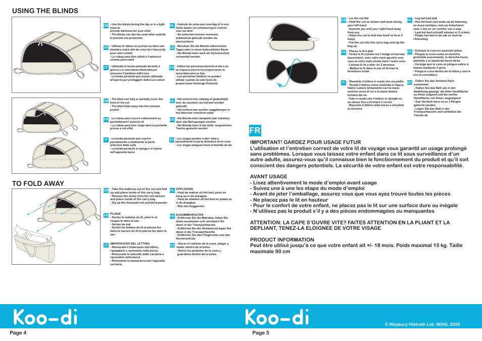 Koo-di Sun & Sleep Pop-Up Travel Bubble Cot User Manual | Page 4 / 4