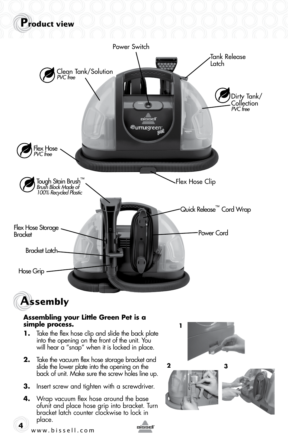 Ssembly | Bissell LITTLE GREEN 87K1E series User Manual | Page 4 / 8