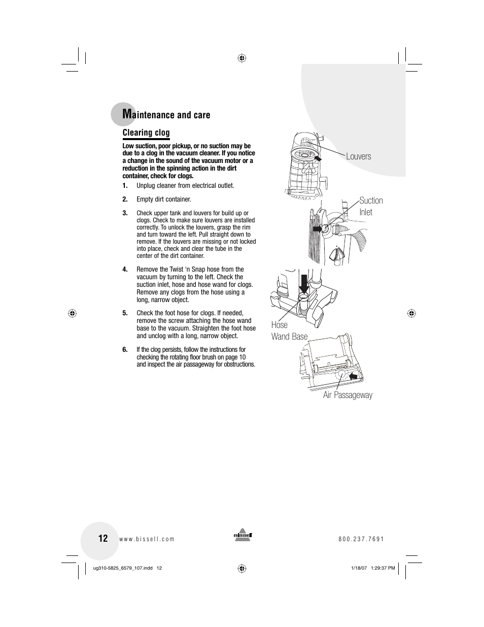 Bissell Powerforce bagless 6579 series User Manual | Page 12 / 16