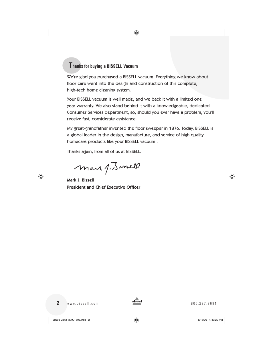 Bissell 6393 Series User Manual | Page 2 / 20