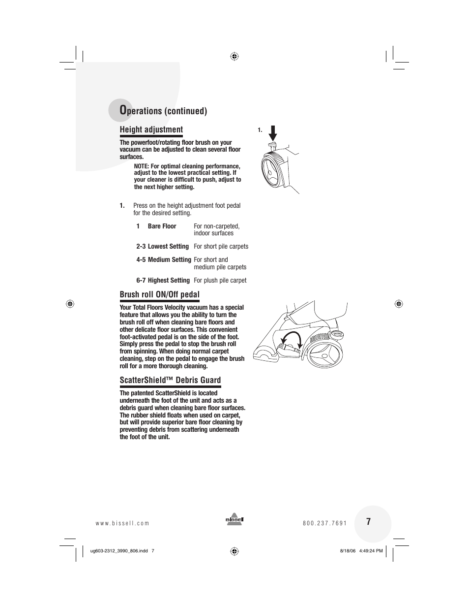Perations (continued) 7 | Bissell 6393 Series User Manual | Page 7 / 20